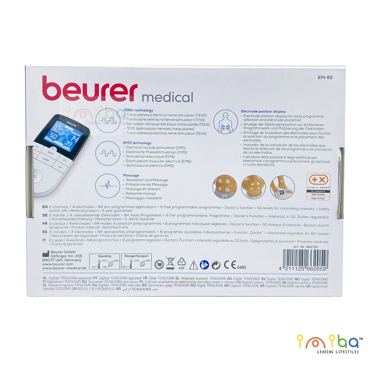 Beurer - 德國百年品牌 EM49 電流按摩止痛及健肌儀