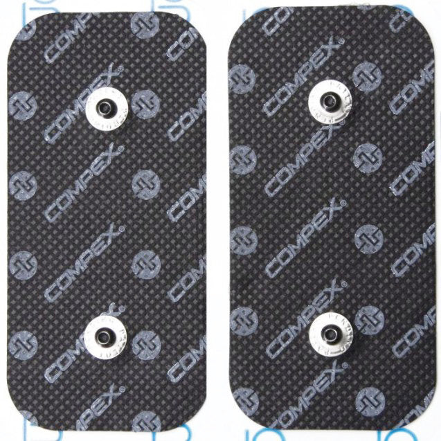 Compex - 方形按扣電極貼 雙扣 5X10CM | 適用於COMPEX 肌肉電刺激訓練儀系列 Compex 8.0/6.0/5.0/4.0/3.0/2.0/1.0