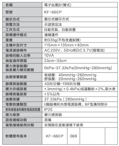 [免運費] Asante KF-66電子血壓計（臂式） 香港行貨 5年保養