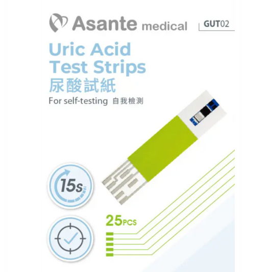 Asante 尿酸試紙25張  (需配合 Asante 3合1血糖尿酸膽固醇測試儀)使用