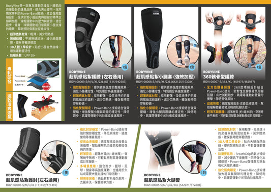 BODYVINE 超肌感貼紮護膝 (左右通用)  3D人體工學設計