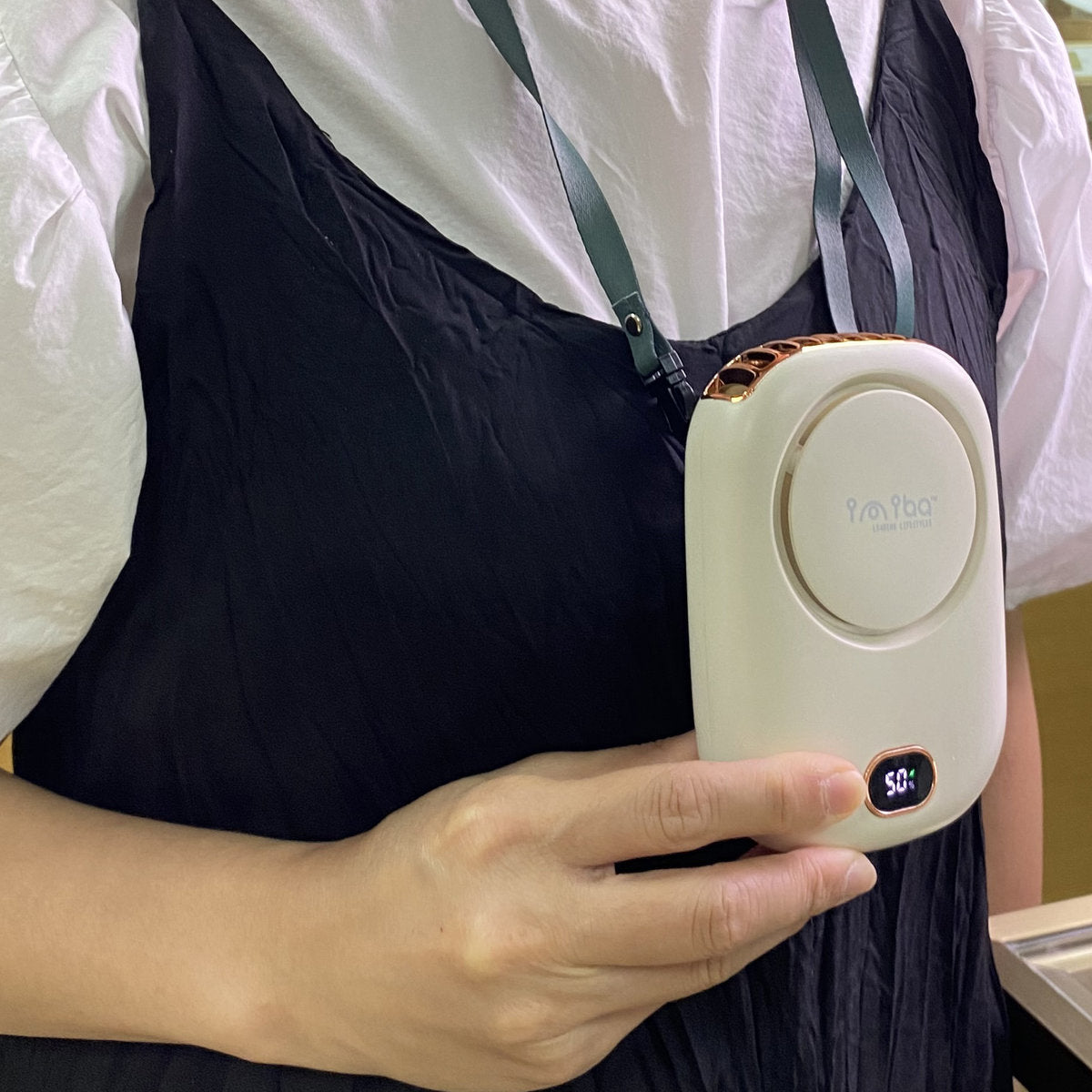 imiba - 消暑神器 全新迷你USB充電手提式坐枱掛頸風扇連挂繩
