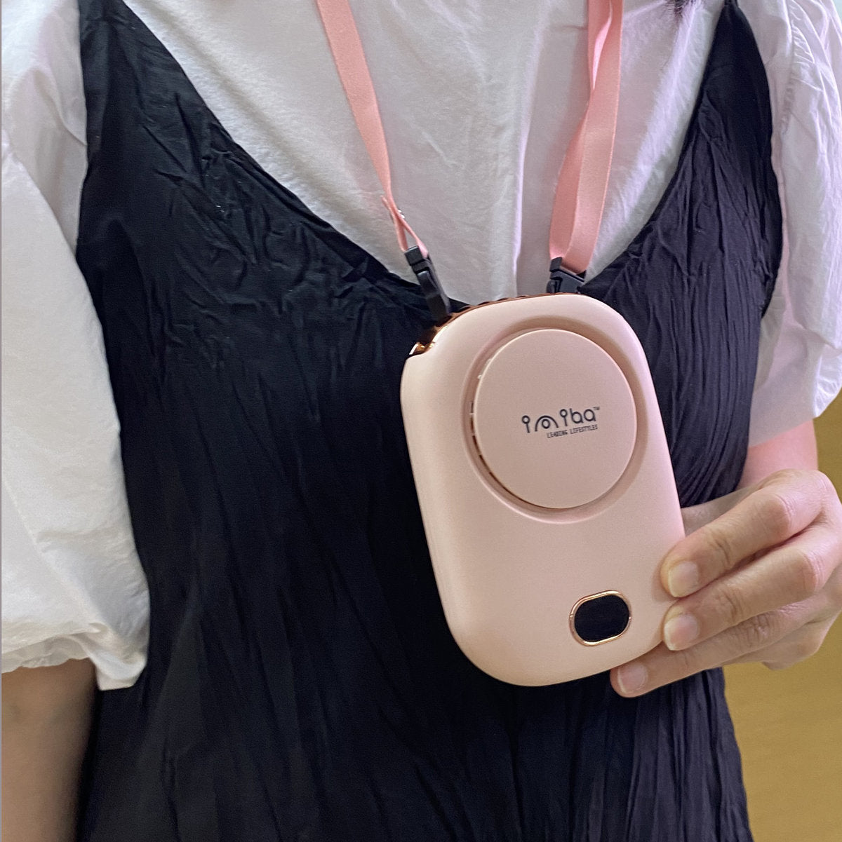imiba - 消暑神器 全新迷你USB充電手提式坐枱掛頸風扇連挂繩