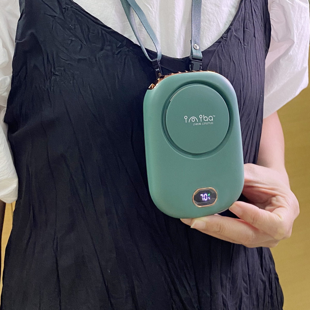 imiba - 消暑神器 全新迷你USB充電手提式坐枱掛頸風扇連挂繩